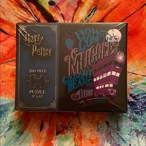 Harry Potter 200 Piece Puzzle Muggles The Knight Bus 9" x 11" Black Purple NWT